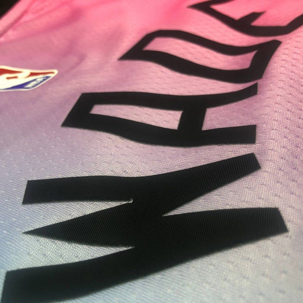 Men's Miami Heat Dwyane Wade #3 Blue&Pink 20/21 Swingman Jersey - City Edition-Pro Kit Vault | Brand New 26/27 Sports Jerseys